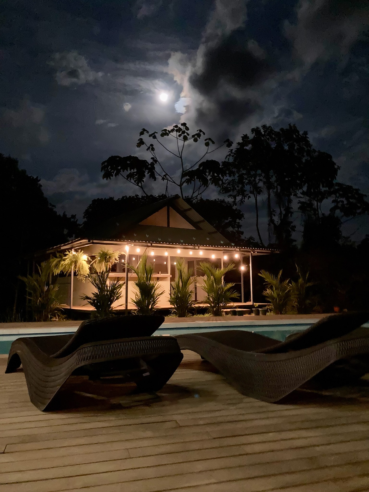 Gatehouse cabin at full moon