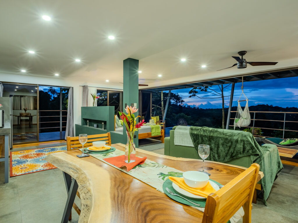 Ocean Suite dining and living area at Southern Drake Lodge