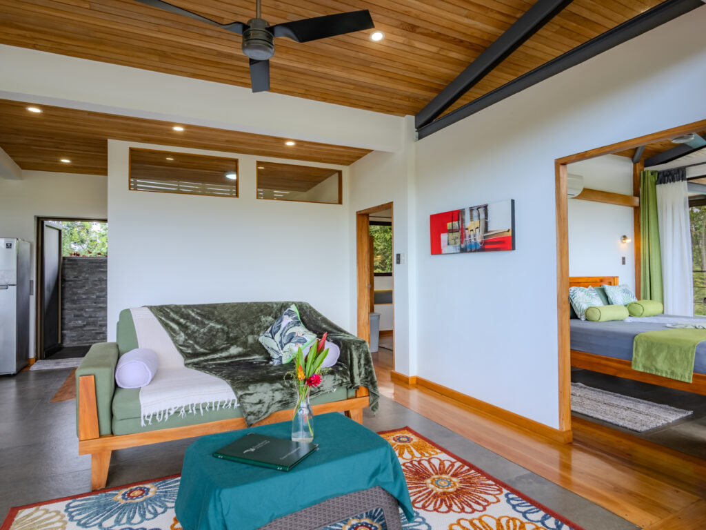 Living area in the rainforest suite